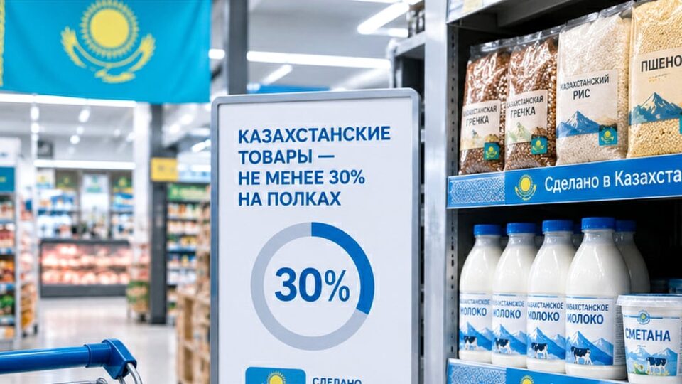 Новые правила увеличат долю казахстанских товаров на полках магазинов