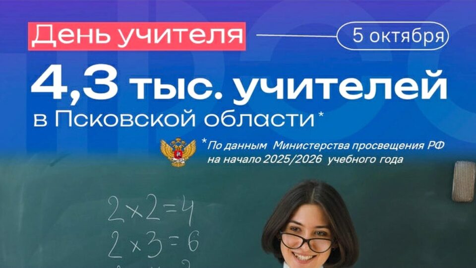 Количество учителей в Псковской области на 2025/2026 учебный год